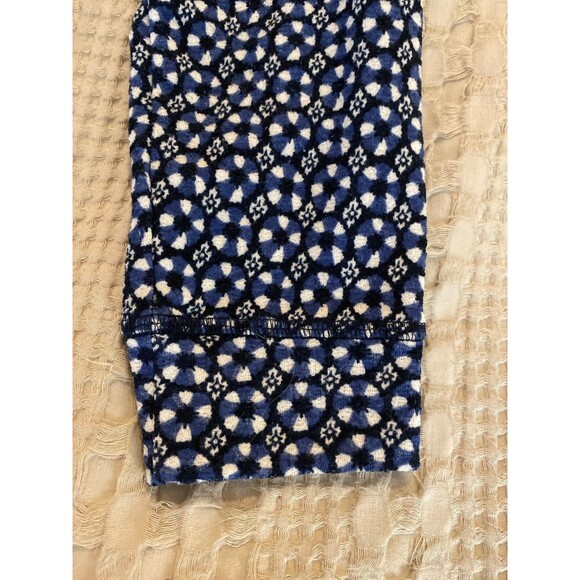H&M Blouse Navy Black Floral Size X Small ? Stylish Zipper Back Long Sleeve - Picture 6 of 10